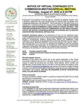Pembroke Lakes Overlay-Public hearing notice