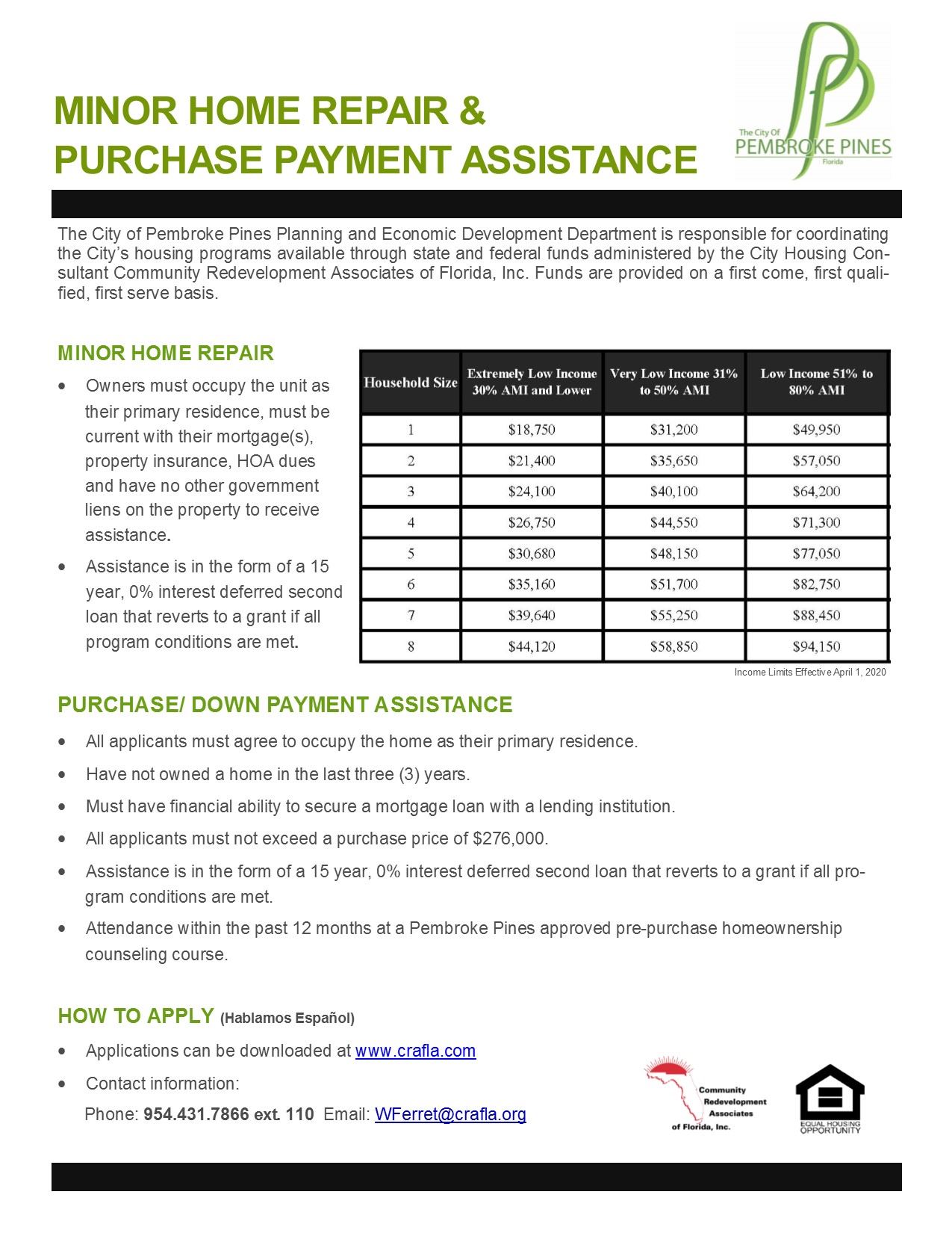 MINOR HOME REPAIR PURHCASE PAYMENT PROGRAM