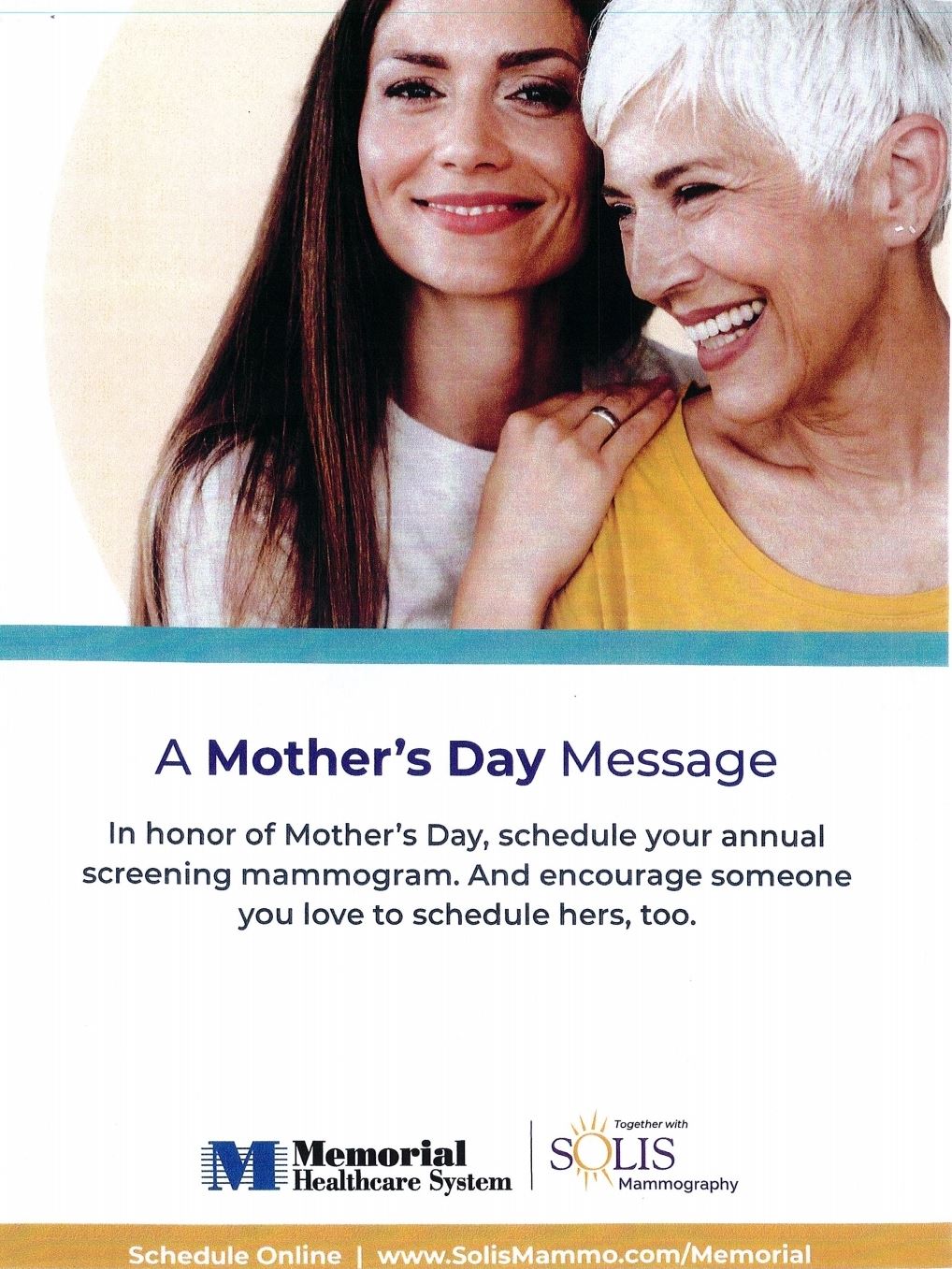 Mother's Mammogram Message