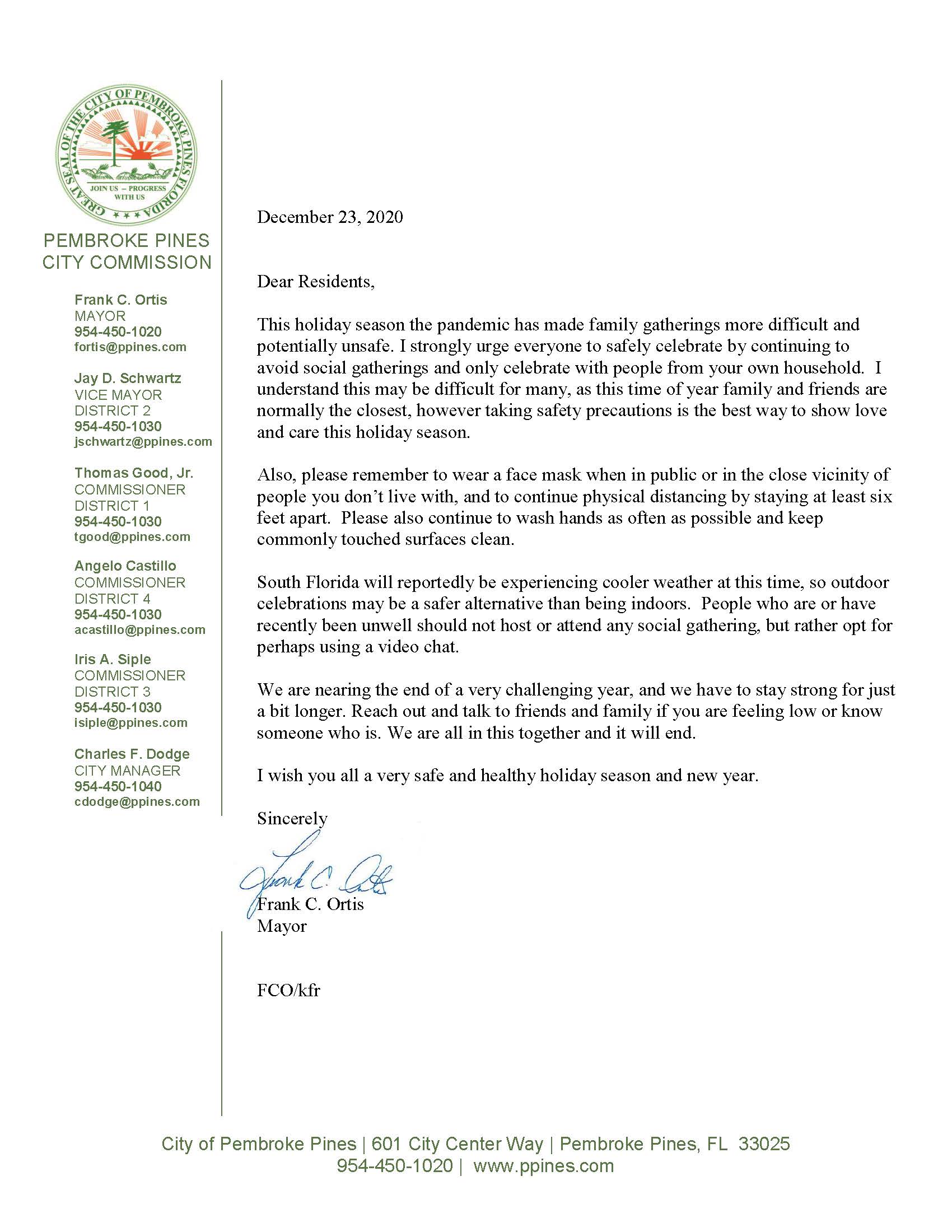 Holiday Letter 12-2020