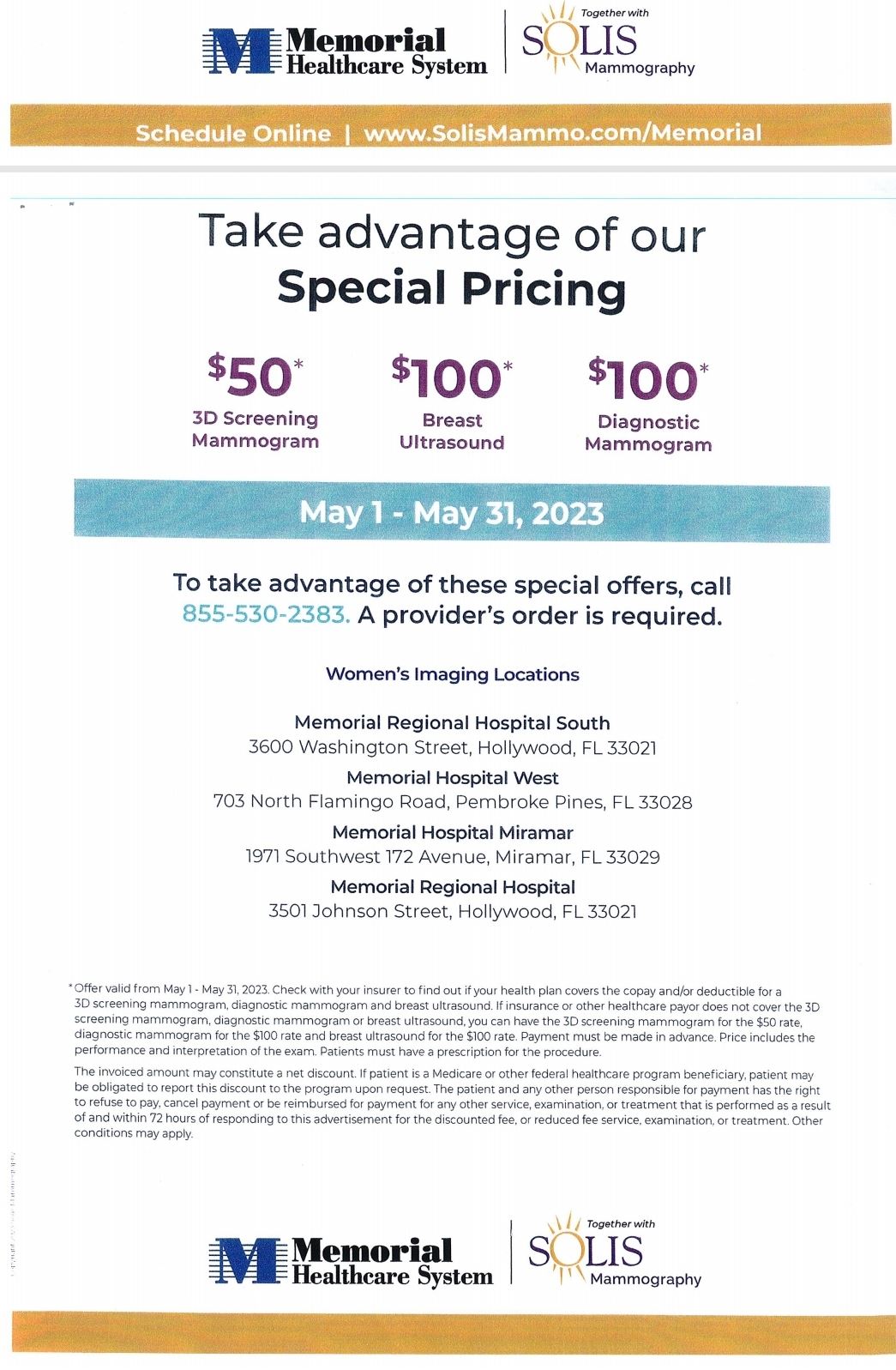 Mammogram Special Pricing 